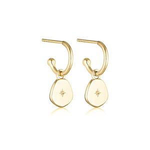 LINDA TAHIJA Vega Hoop Earrings - Gold Plated Earrings - Zabecca Living