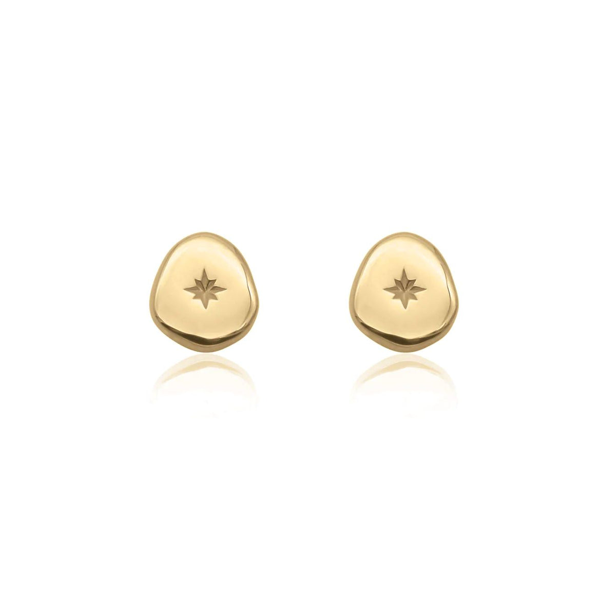 LINDA TAHIJA Vega Stud Earrings - Gold Plated Earrings - Zabecca Living