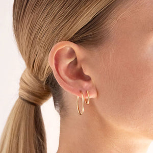 LINDA TAHIJA Willpower Hoop Earrings - Gold Plated Earrings - Zabecca Living