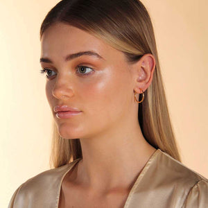 LINDA TAHIJA Willpower Hoop Earrings - Gold Plated Earrings - Zabecca Living