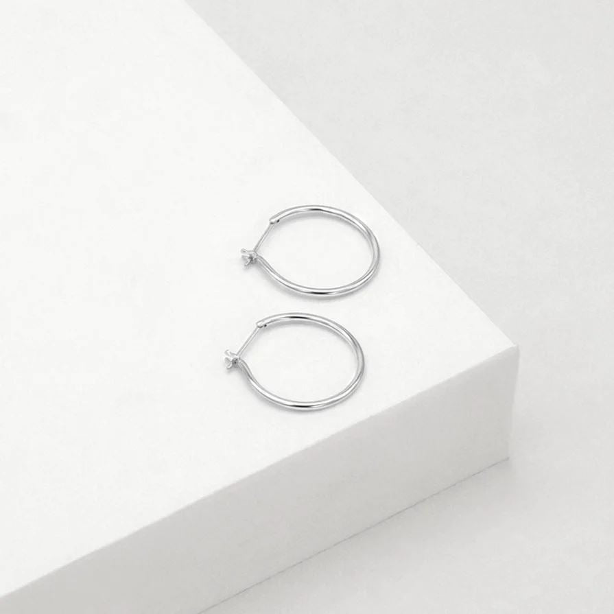 LINDA TAHIJA Willpower Hoop Earrings - Sterling Silver Earrings - Zabecca Living