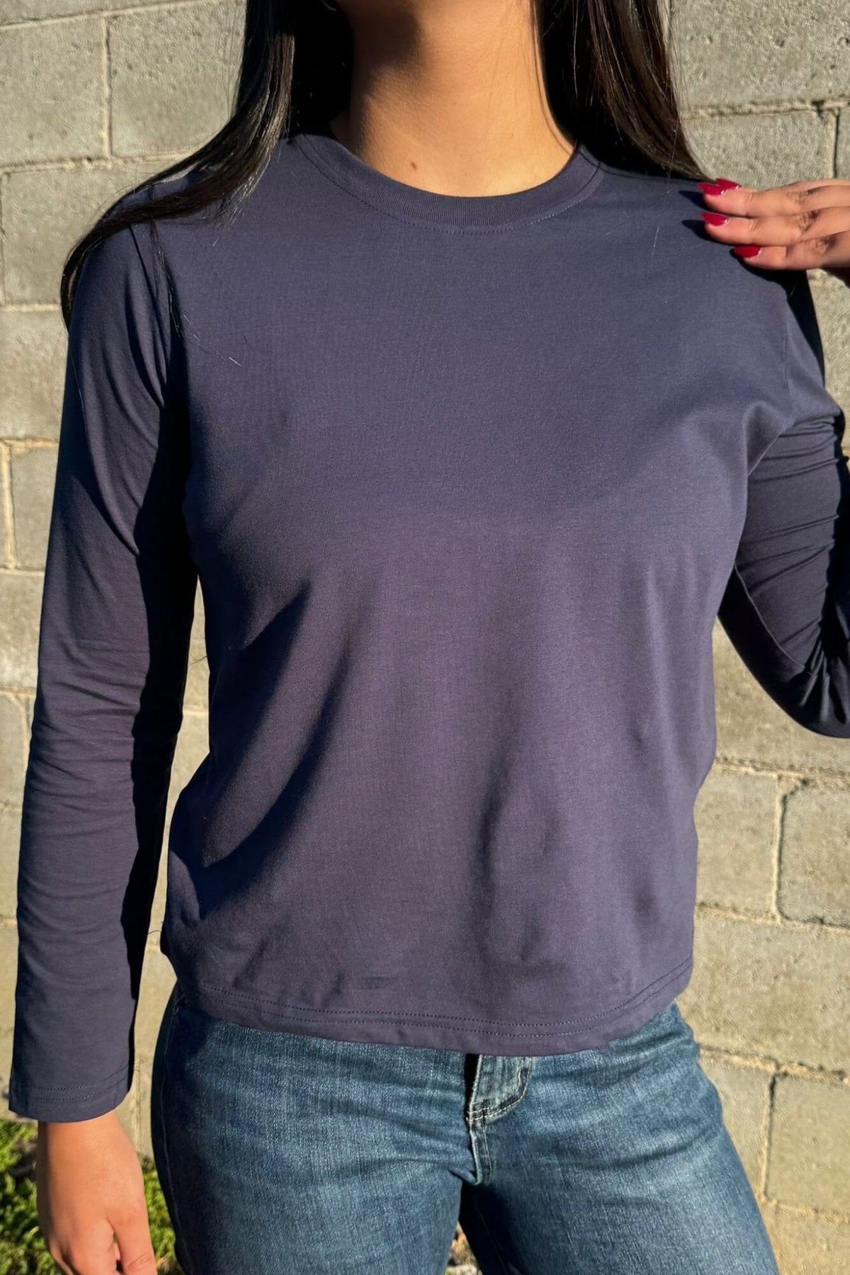 LITTLE LIES Athena Long Sleeve - Navy Long Sleeve Tee - Zabecca Living