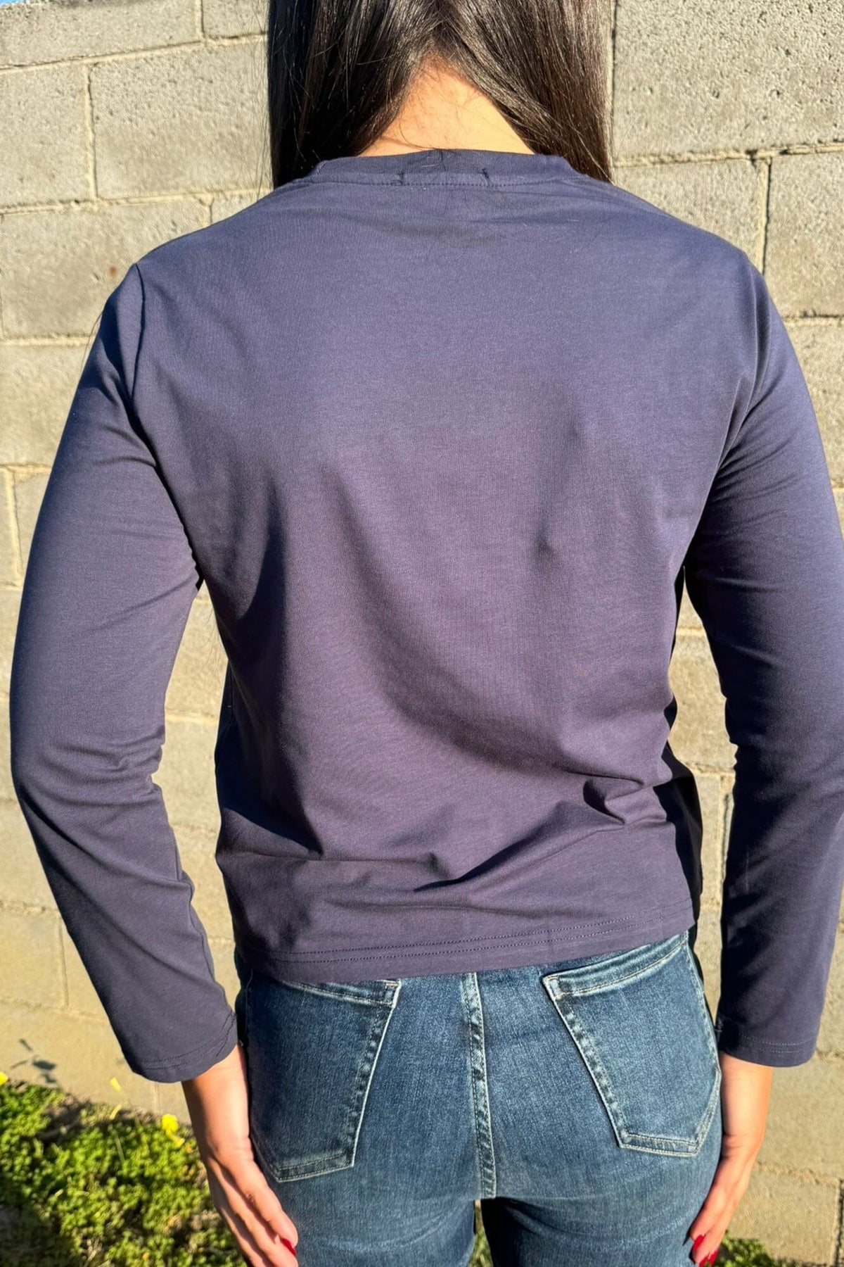 LITTLE LIES Athena Long Sleeve - Navy Long Sleeve Tee - Zabecca Living