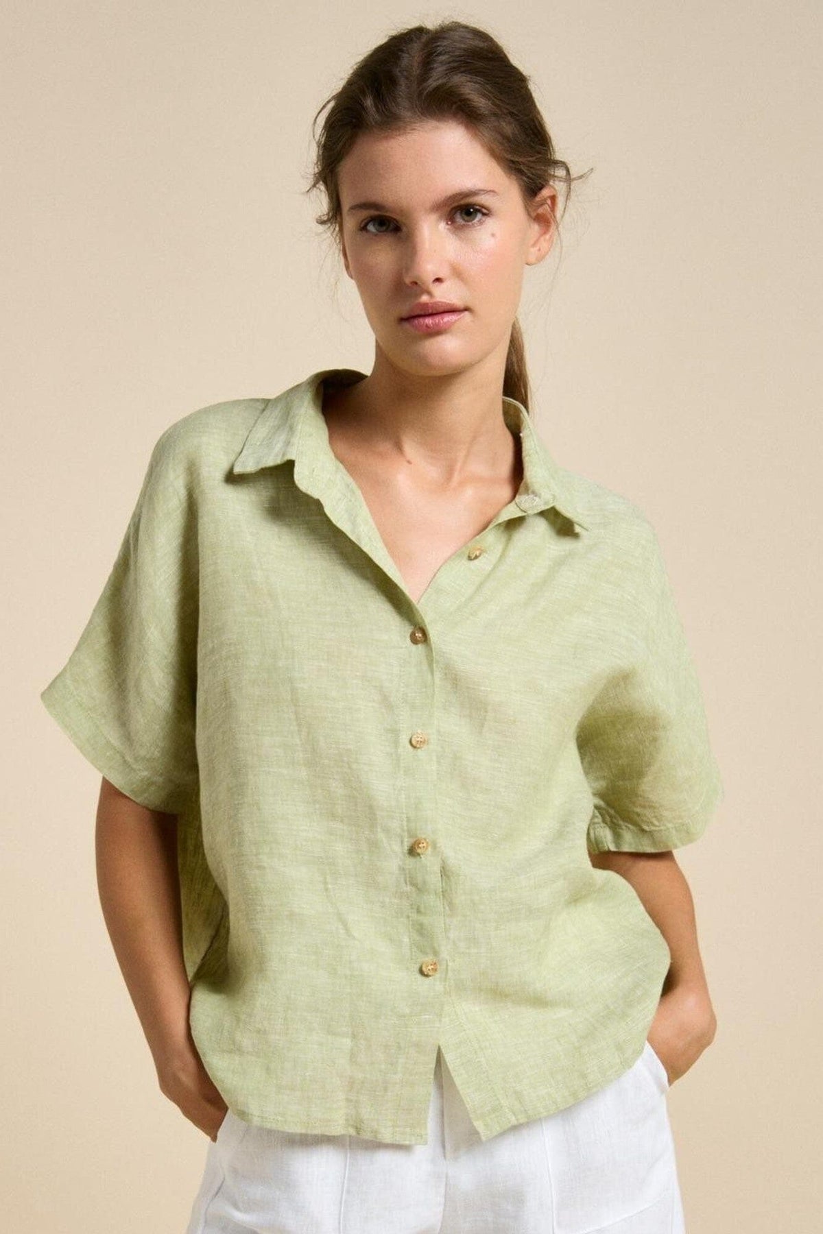 LITTLE LIES Bondi Shirt - Green Shirts &amp; Blouses - Zabecca Living