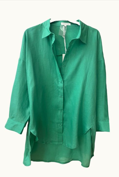 LITTLE LIES Boyfriend Shirt - Jade Shirts & Blouses - Zabecca Living