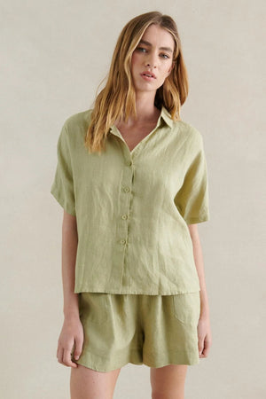 LITTLE LIES Bronte Shirt - Sage Shirts & Blouses - Zabecca Living