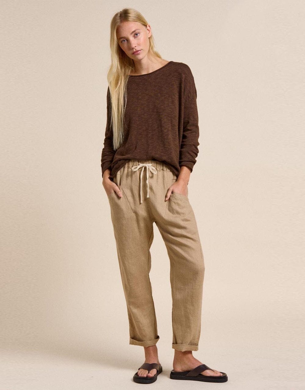 LITTLE LIES Luxe Pants - Camel PANTS - Zabecca Living
