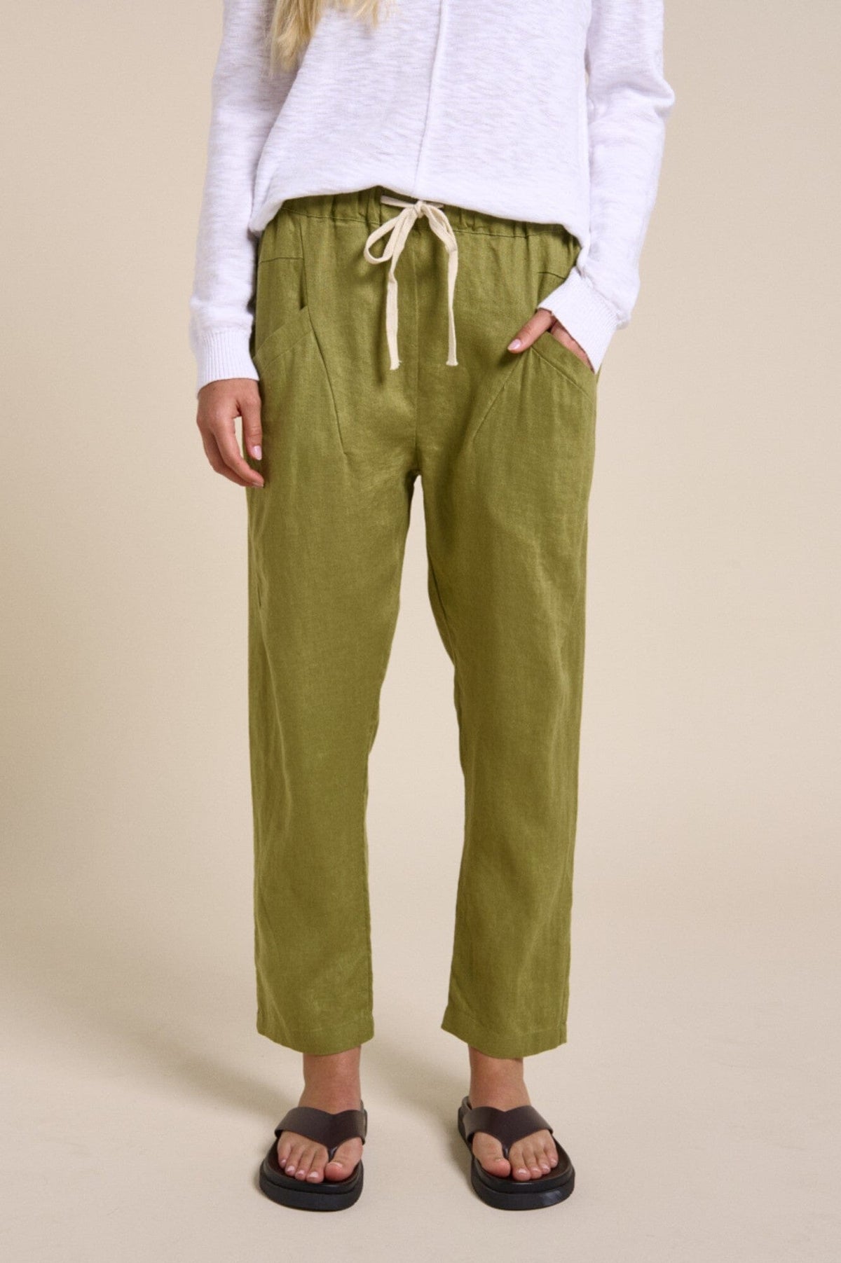 LITTLE LIES Luxe Pants - Olive PANTS - Zabecca Living