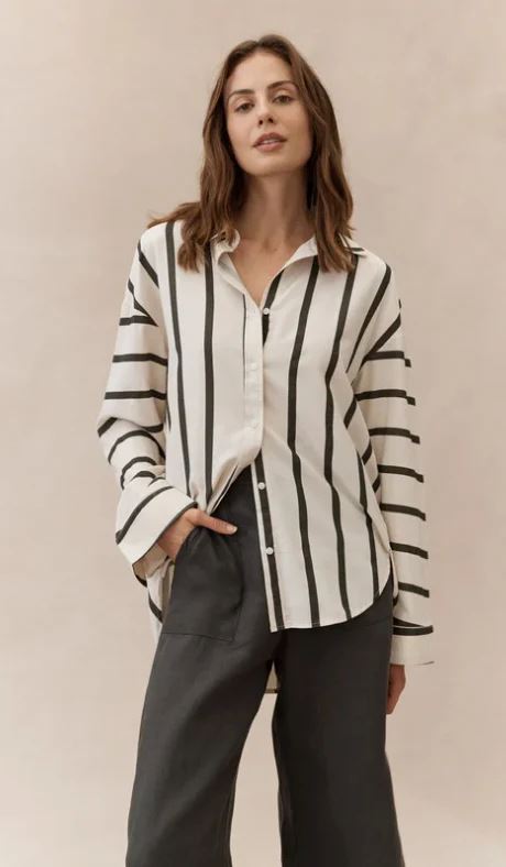 LITTLE LIES Maggie Shirt - Charcoal Shirts & Blouses - Zabecca Living