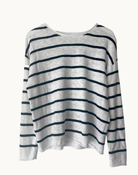 LITTLE LIES Minnie Top - White / Black Stripe Jumpers + Knitwear - Zabecca Living