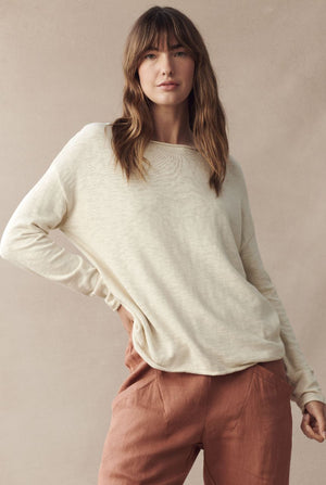 LITTLE LIES Nellie Top - Stone Jumpers + Knitwear - Zabecca Living