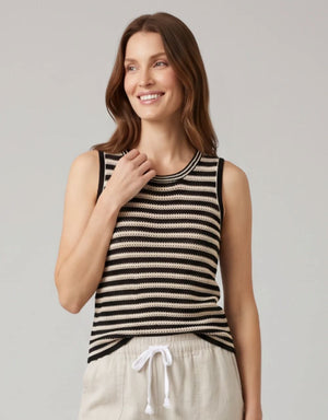 LITTLE LIES Nina Tank - Natural/ Black Tank - Zabecca Living
