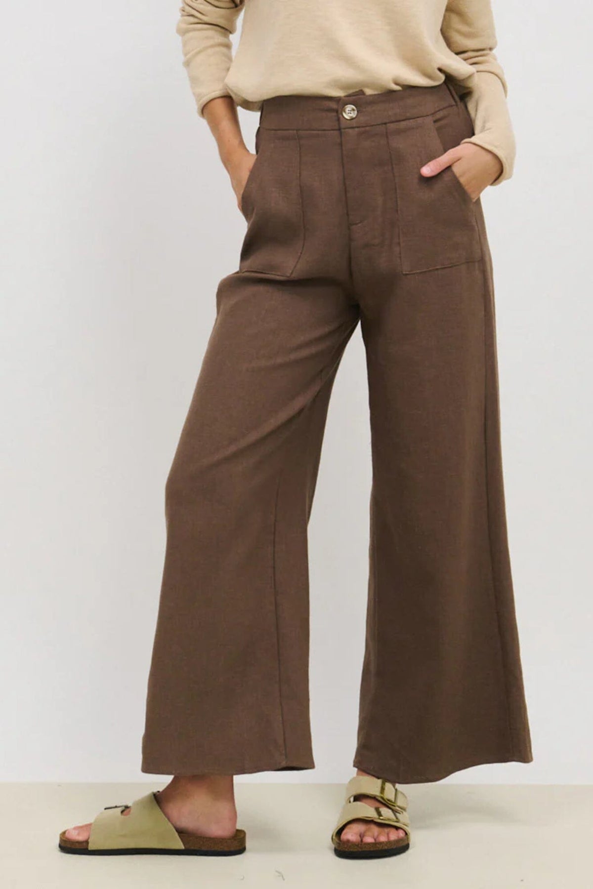 LITTLE LIES Osaka Pants - Chocolate PANTS - Zabecca Living