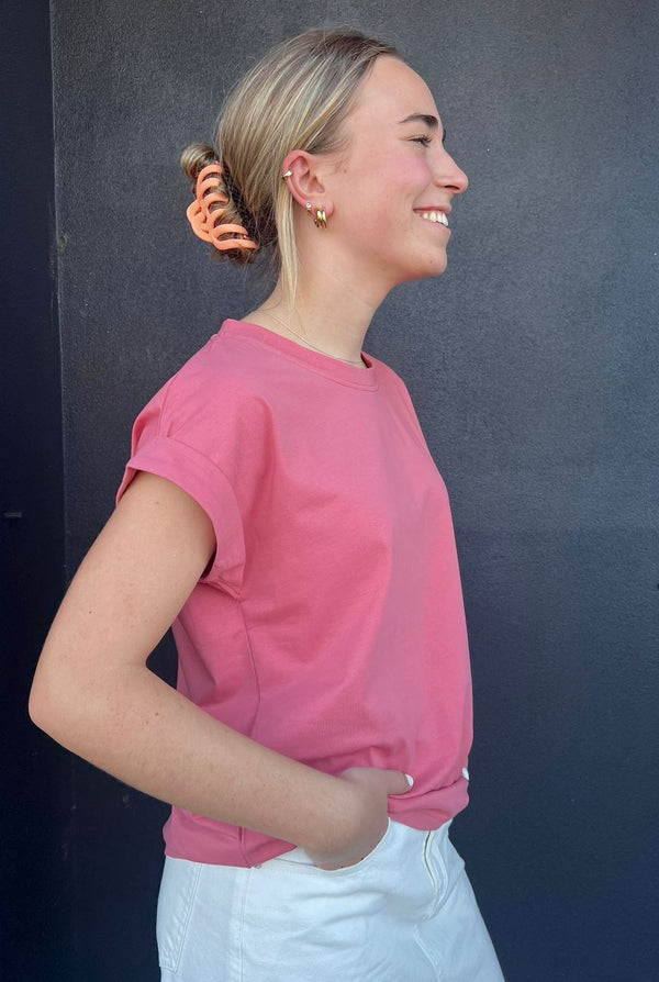 Little Lies | Rhodes Women's Tee - Raspberry | Zabecca Living