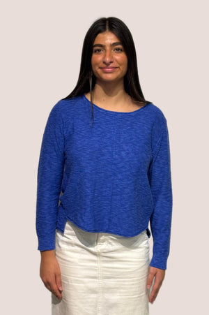 LITTLE LIES Sacha Top - Blue Jumpers + Knitwear - Zabecca Living