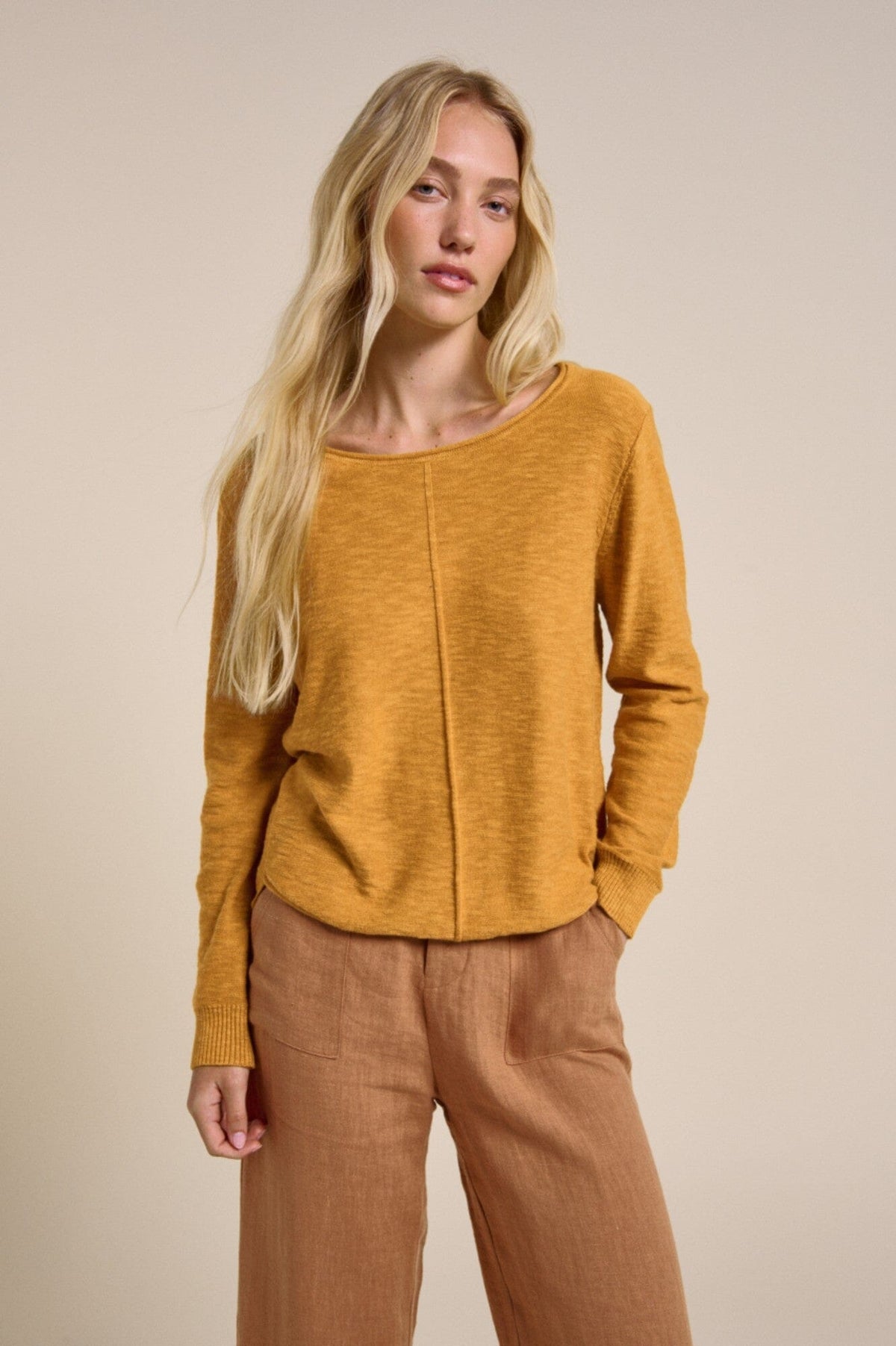 LITTLE LIES Sacha Top - Mustard Jumpers + Knitwear - Zabecca Living