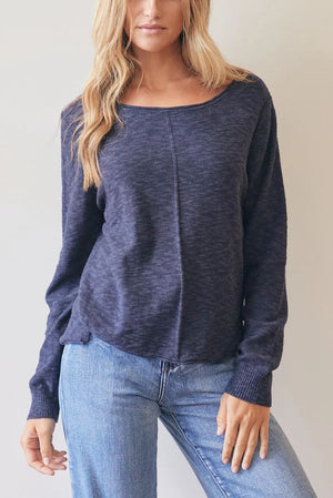 LITTLE LIES Sacha Top - Navy Jumpers + Knitwear - Zabecca Living