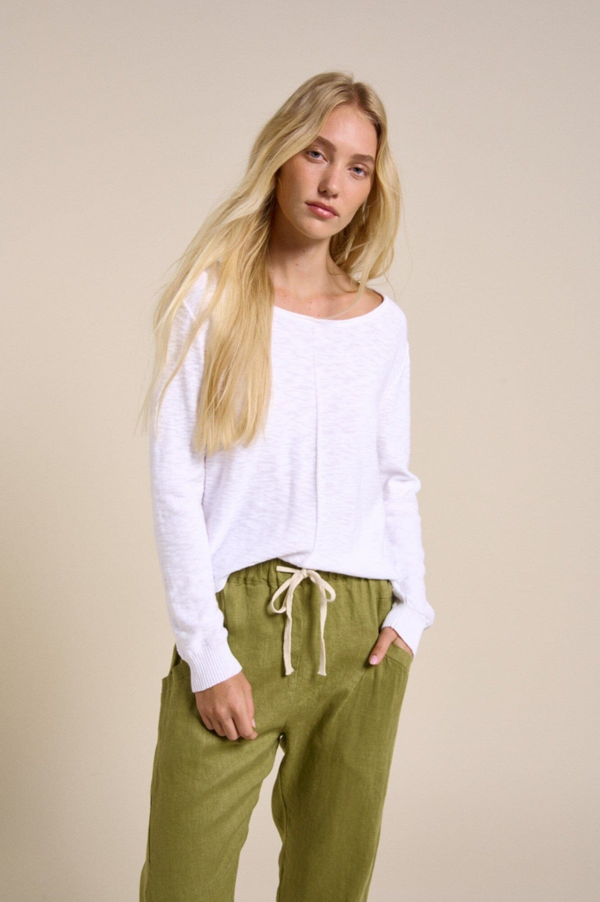 LITTLE LIES Sacha Top - White Jumpers + Knitwear - Zabecca Living