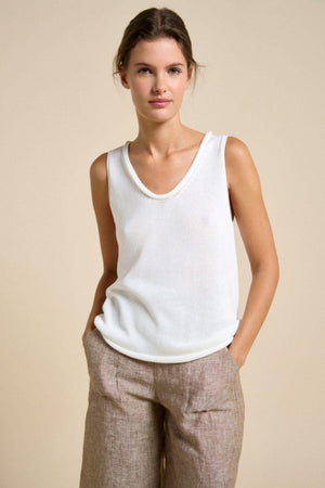 LITTLE LIES Scoop Spring Tank - White Tank - Zabecca Living