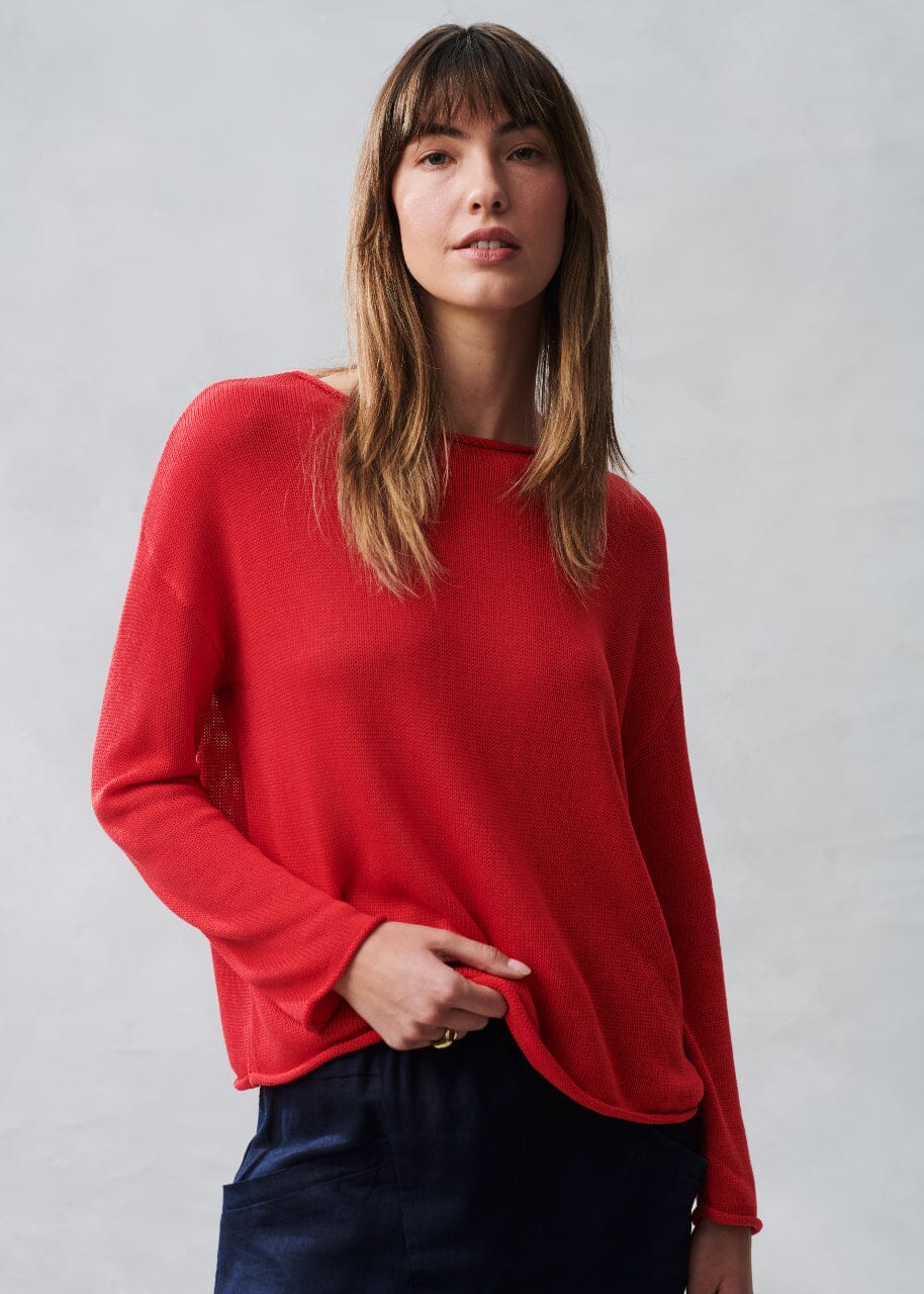 LITTLE LIES Spring Knit - Red Jumpers + Knitwear - Zabecca Living