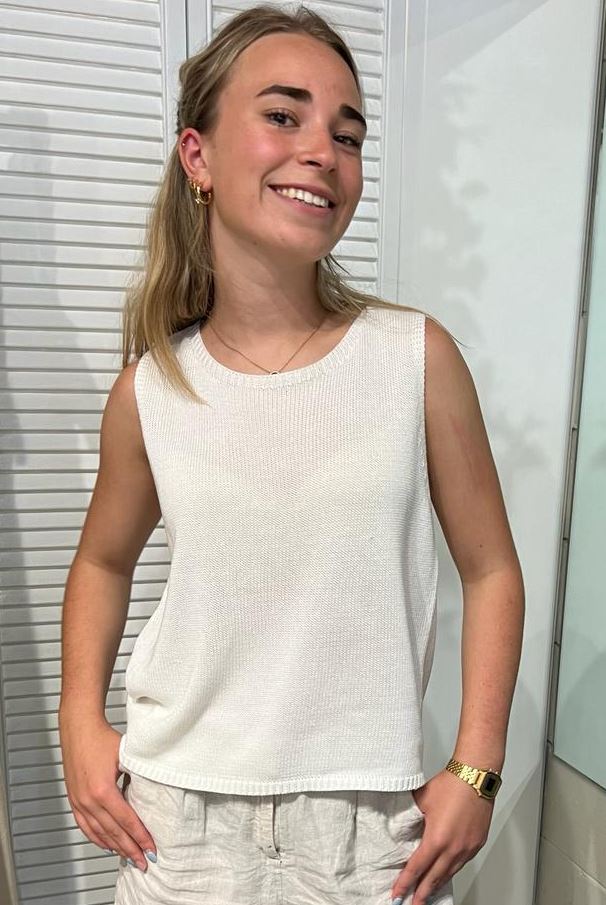 LITTLE LIES Spring Tank - White Tank - Zabecca Living