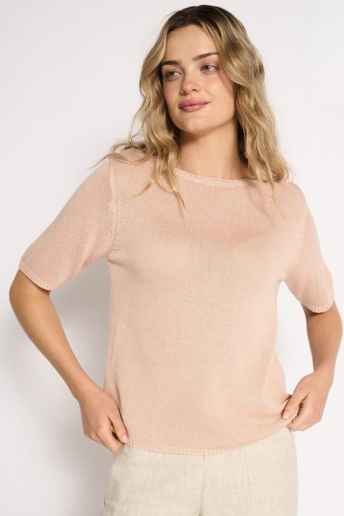 LITTLE LIES Spring Tee - Dusty Pink Jumpers + Knitwear - Zabecca Living