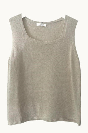 LITTLE LIES Square Neck Tank - Natural Tank - Zabecca Living