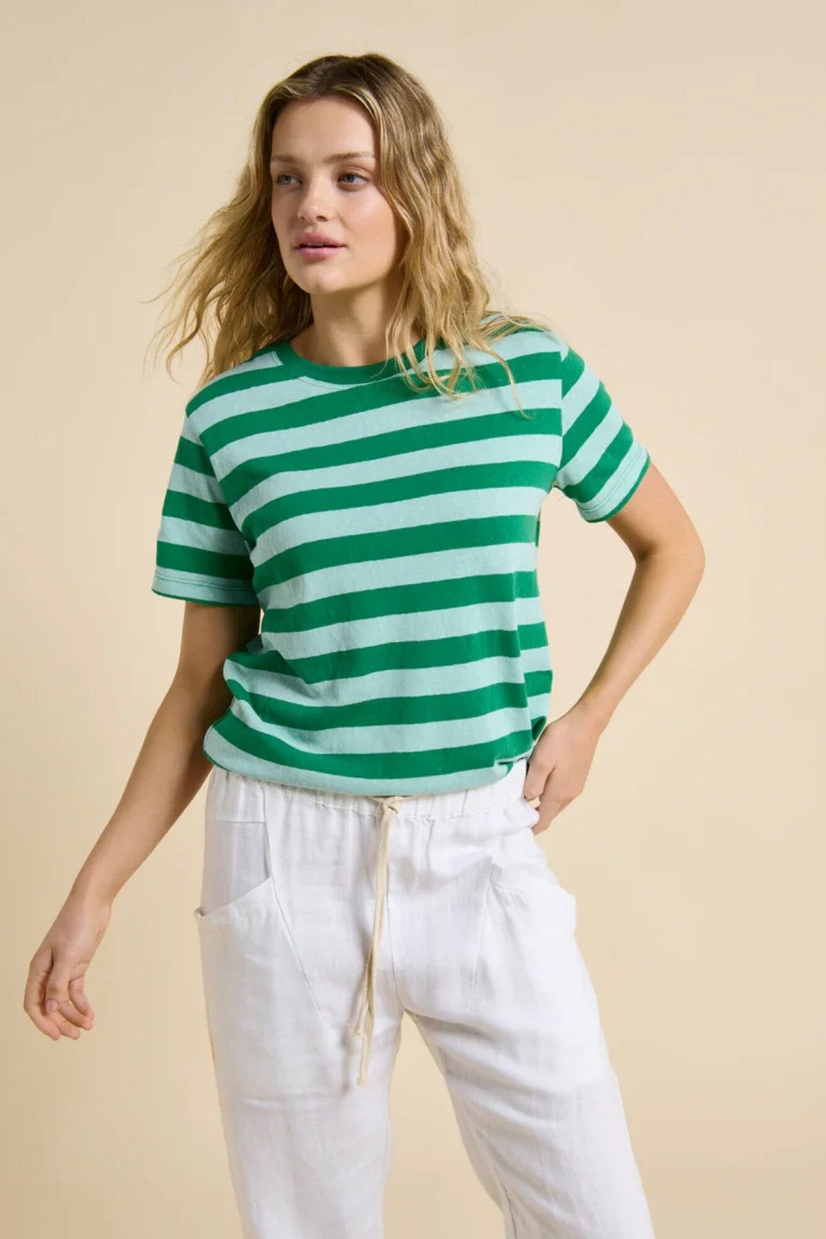 LITTLE LIES Tilly Tee - Green / Blue Tee - Zabecca Living