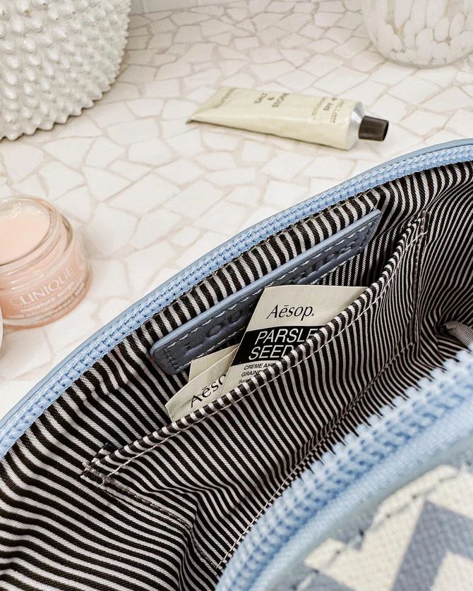 LOUENHIDE Baby Audrey Makeup Bag - Chevron Jacaranda COSMETIC BAG - Zabecca Living