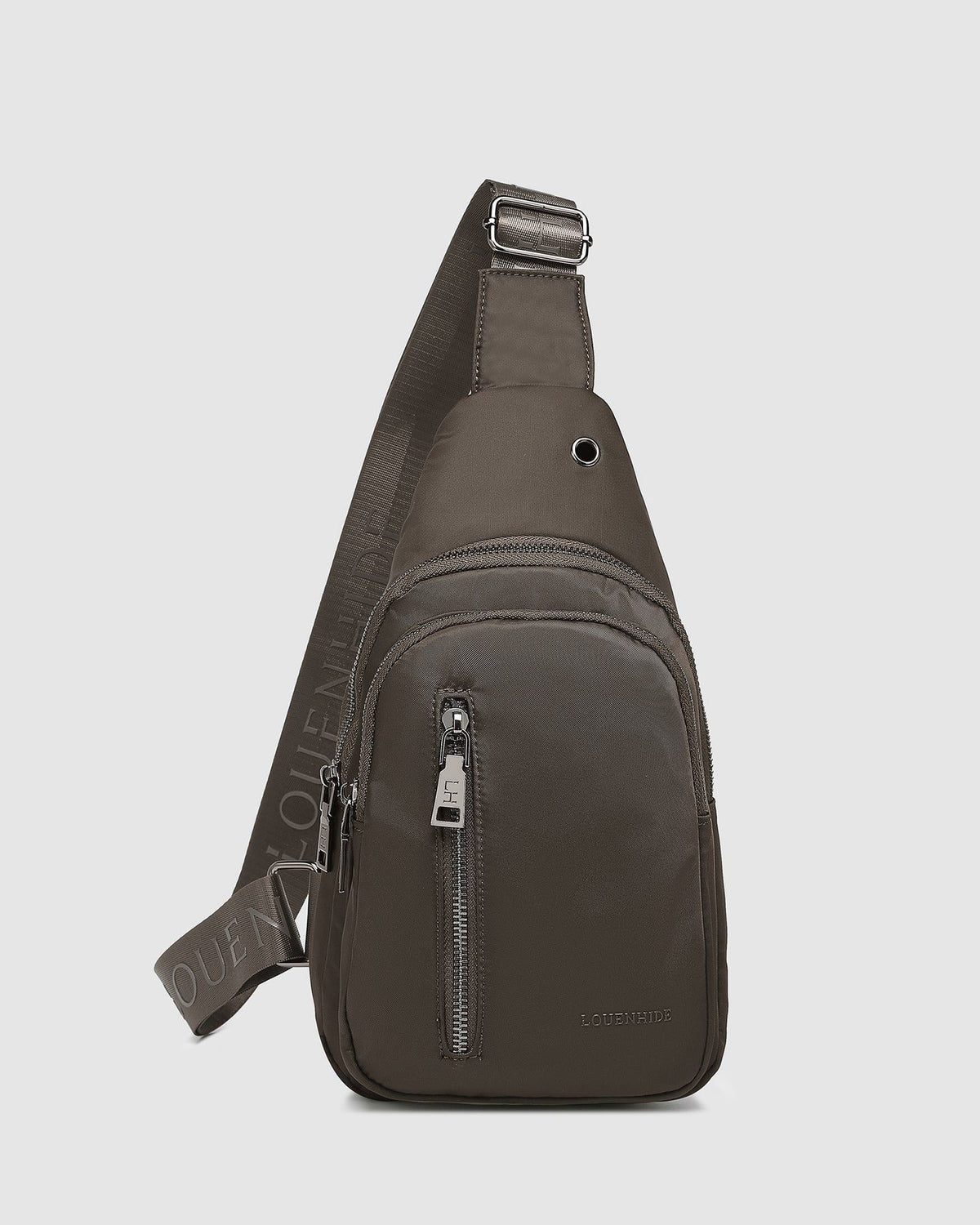 LOUENHIDE Boyd Nylon Sling Bag - Chocolate HANDBAG - Zabecca Living