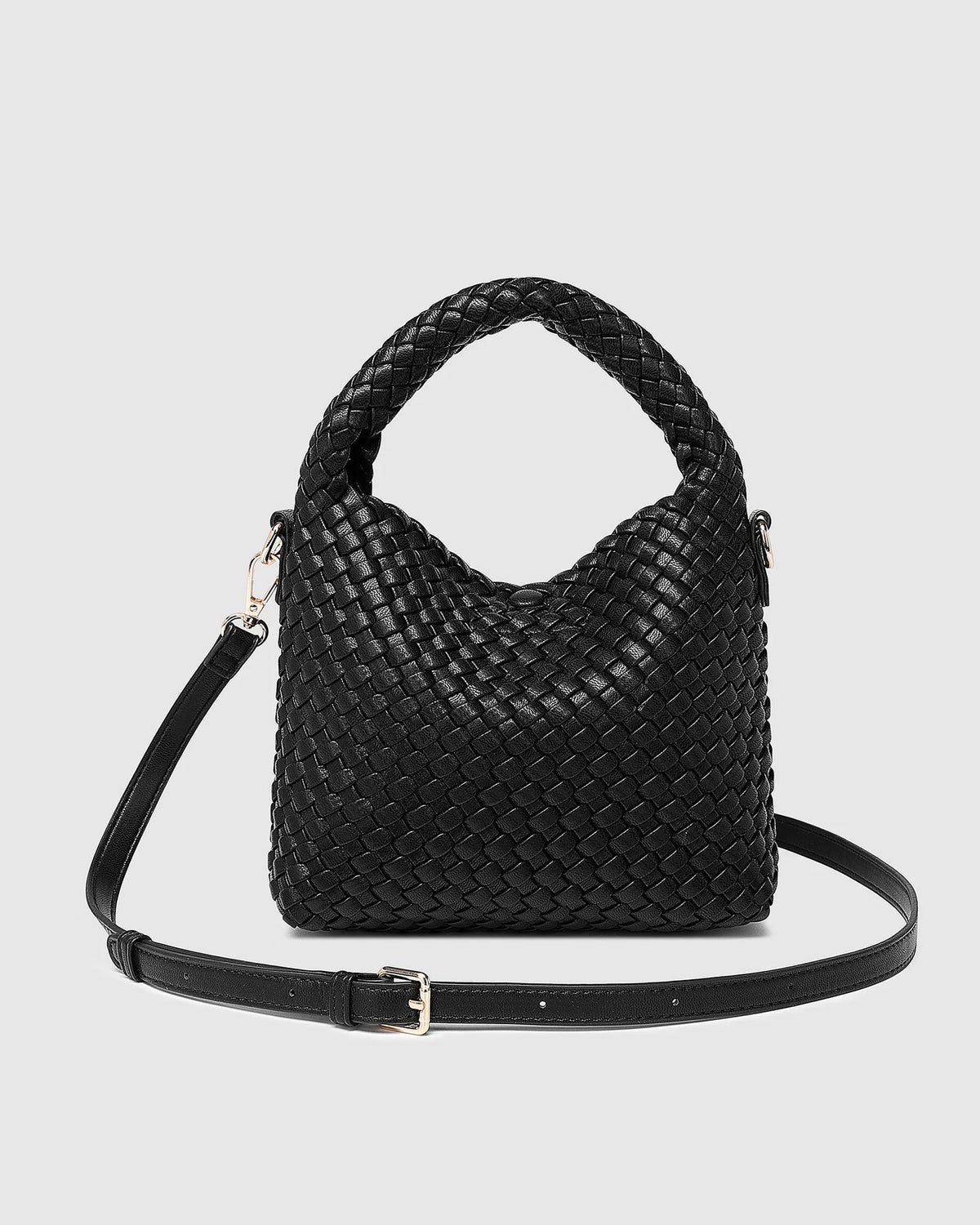 LOUENHIDE Gabby Mini Woven Shoulder Bag - Black HANDBAG - Zabecca Living