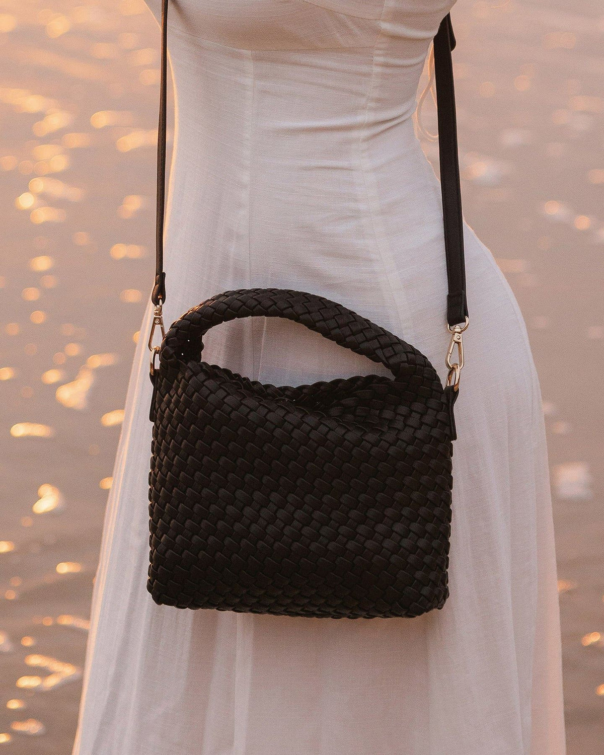 LOUENHIDE Gabby Mini Woven Shoulder Bag - Black HANDBAG - Zabecca Living