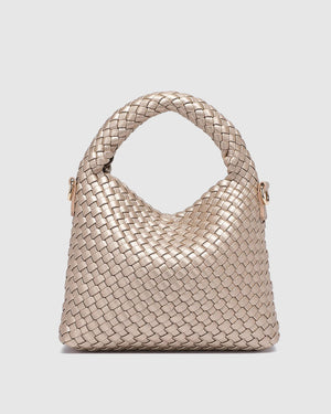 LOUENHIDE Gabby Mini Woven Shoulder Bag - Pink Champagne HANDBAG - Zabecca Living