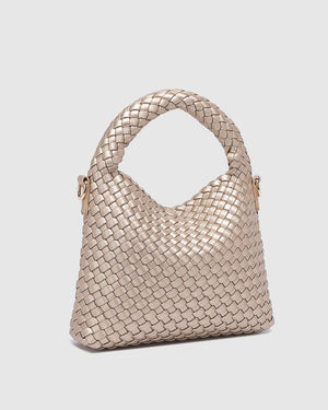 LOUENHIDE Gabby Mini Woven Shoulder Bag - Pink Champagne HANDBAG - Zabecca Living