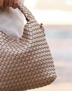 LOUENHIDE Gabby Mini Woven Shoulder Bag - Pink Champagne HANDBAG - Zabecca Living
