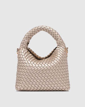 LOUENHIDE Gabby Mini Woven Shoulder Bag - Pink Champagne HANDBAG - Zabecca Living
