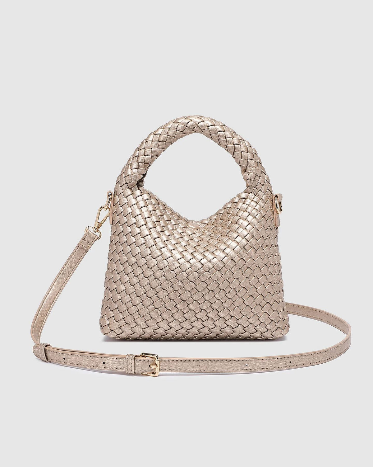 LOUENHIDE Gabby Mini Woven Shoulder Bag - Pink Champagne HANDBAG - Zabecca Living