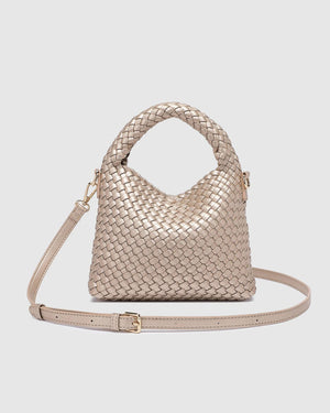 LOUENHIDE Gabby Mini Woven Shoulder Bag - Pink Champagne HANDBAG - Zabecca Living