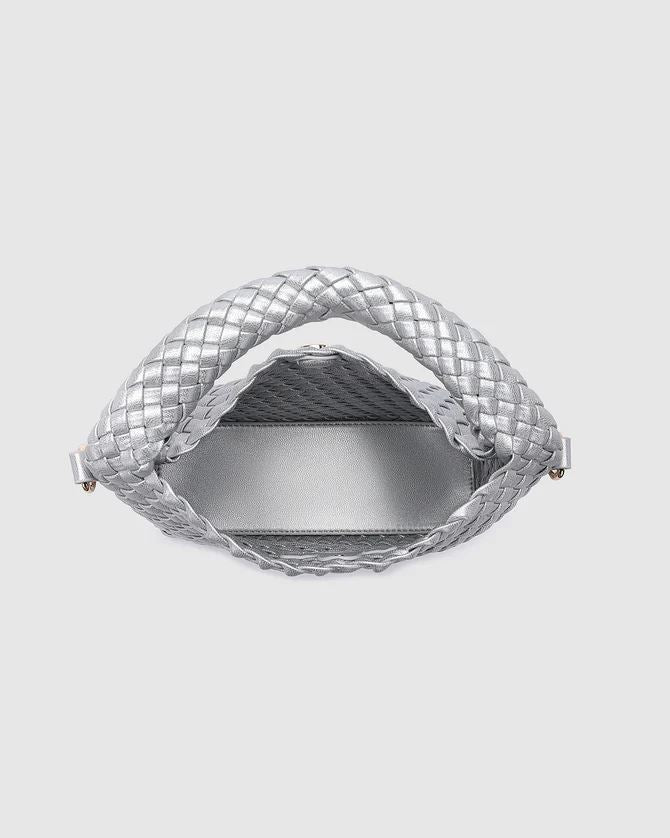 LOUENHIDE Gabby Mini Woven Shoulder Bag - Silver HANDBAG - Zabecca Living