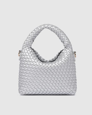 LOUENHIDE Gabby Mini Woven Shoulder Bag - Silver HANDBAG - Zabecca Living
