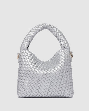 LOUENHIDE Gabby Mini Woven Shoulder Bag - Silver HANDBAG - Zabecca Living
