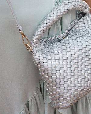 LOUENHIDE Gabby Mini Woven Shoulder Bag - Silver HANDBAG - Zabecca Living