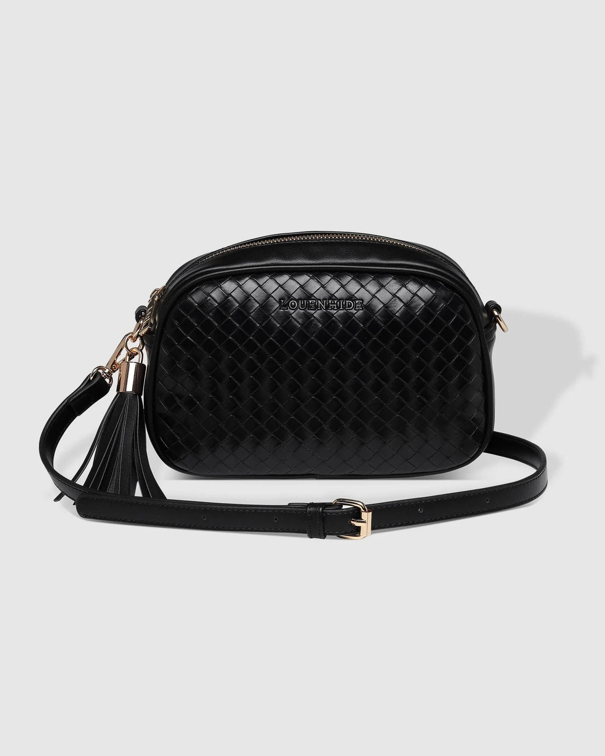 LOUENHIDE Jacinta Woven Crossbody Bag - Black HANDBAG - Zabecca Living