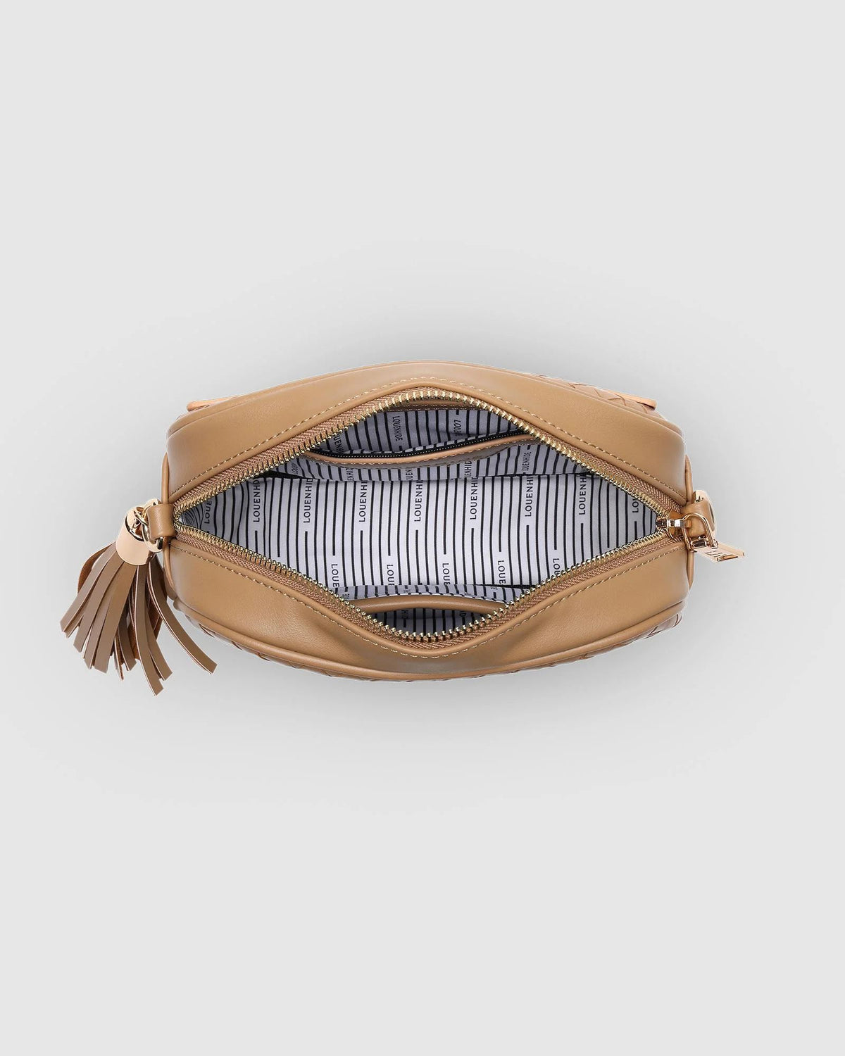 LOUENHIDE Jacinta Woven Crossbody Bag - Camel HANDBAG - Zabecca Living
