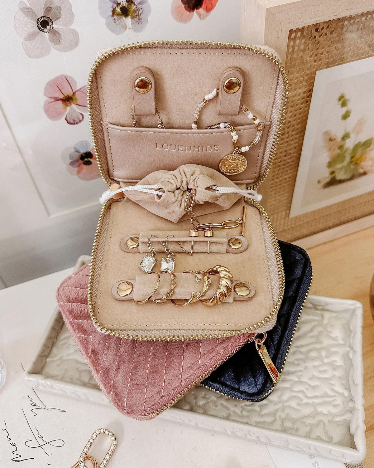 LOUENHIDE Juniper Jewellery Case - Velvet Spice Jewellery Box - Zabecca Living