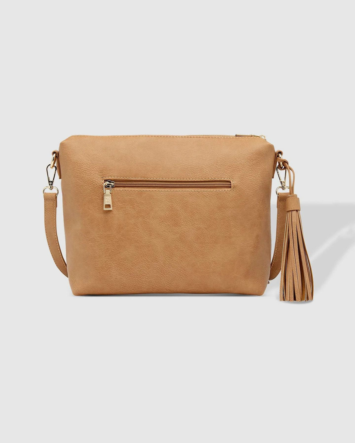 LOUENHIDE Kasey Crossbody Bag with Stripe Strap - Camel HANDBAG - Zabecca Living