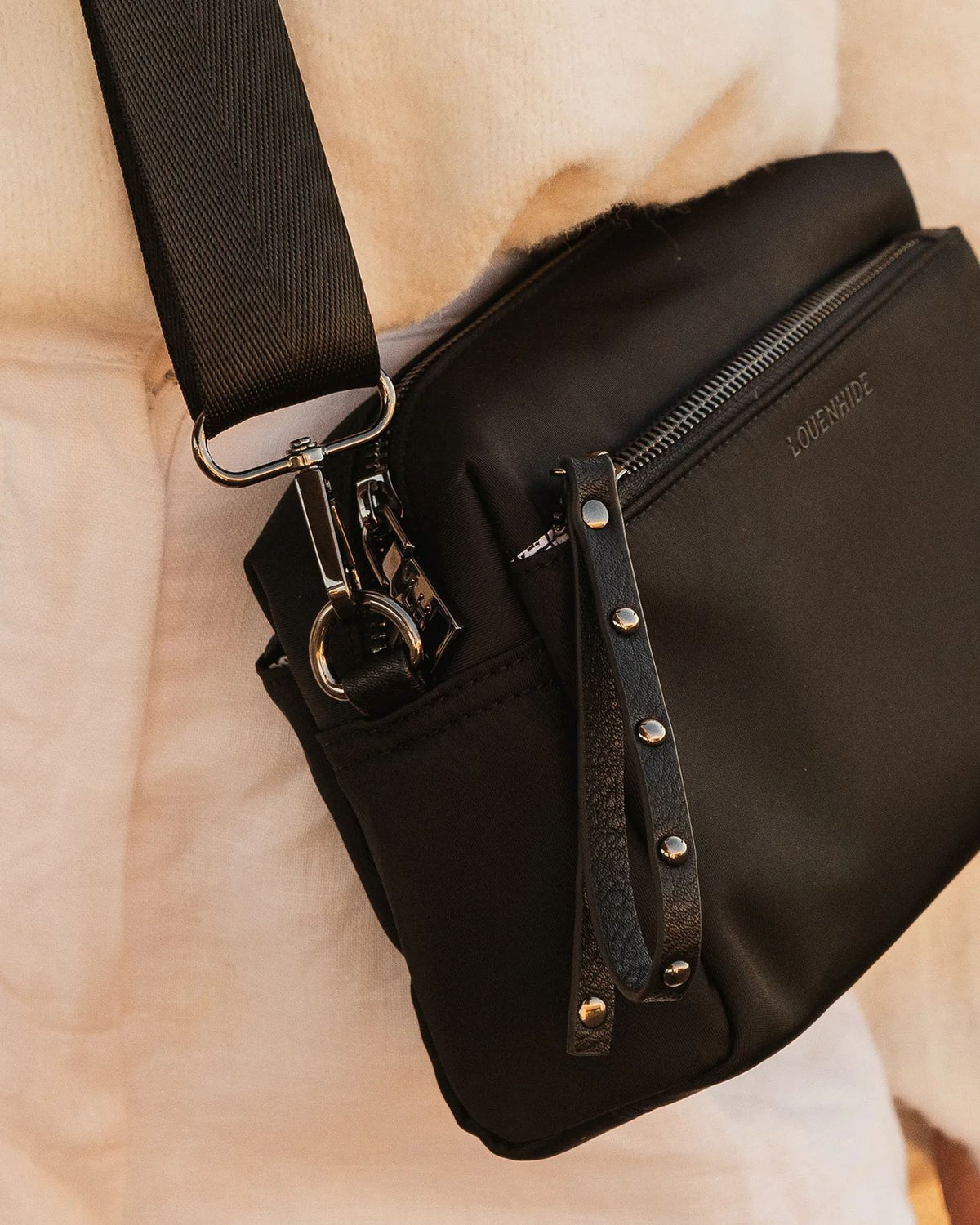 LOUENHIDE Rowie Nylon Crossbody Bag - Black HANDBAG - Zabecca Living