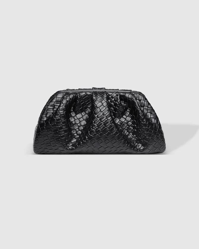 LOUNENHIDE Macy Woven Clutch - Black HANDBAG - Zabecca Living