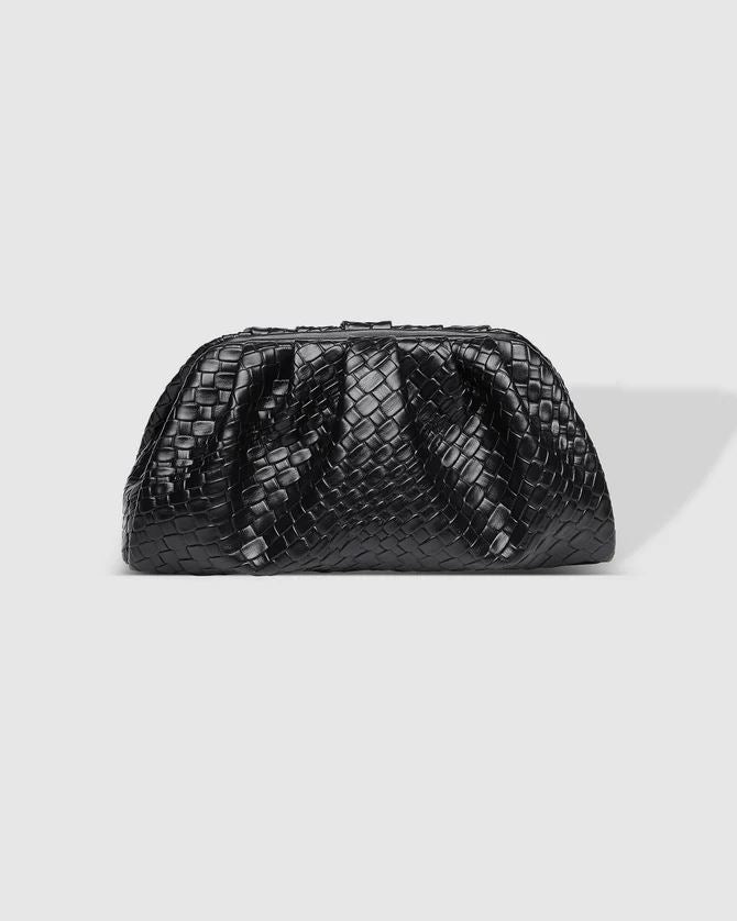 LOUNENHIDE Macy Woven Clutch - Black HANDBAG - Zabecca Living