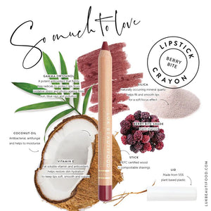 LÜK Natural Lipstick Crayon - Berry Bite LIPSTICK - Zabecca Living